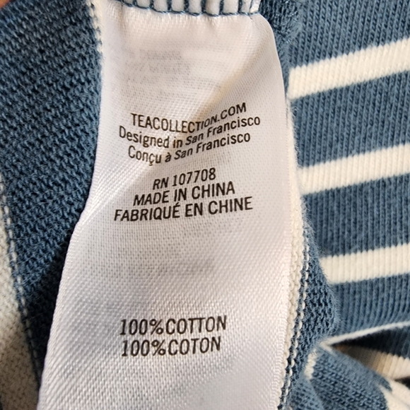 Tea Collection Yumi Floral Embroidered 100% Cotton Striped Dress Girls Size 6 - Picture 10 of 11